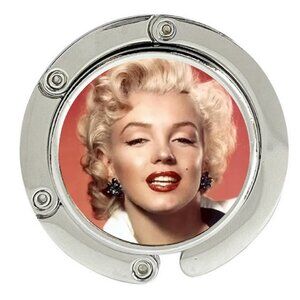 Marilyn Monroe Purse Hanger Foldable Hook Handbag Table Bag Holder Metal Silver